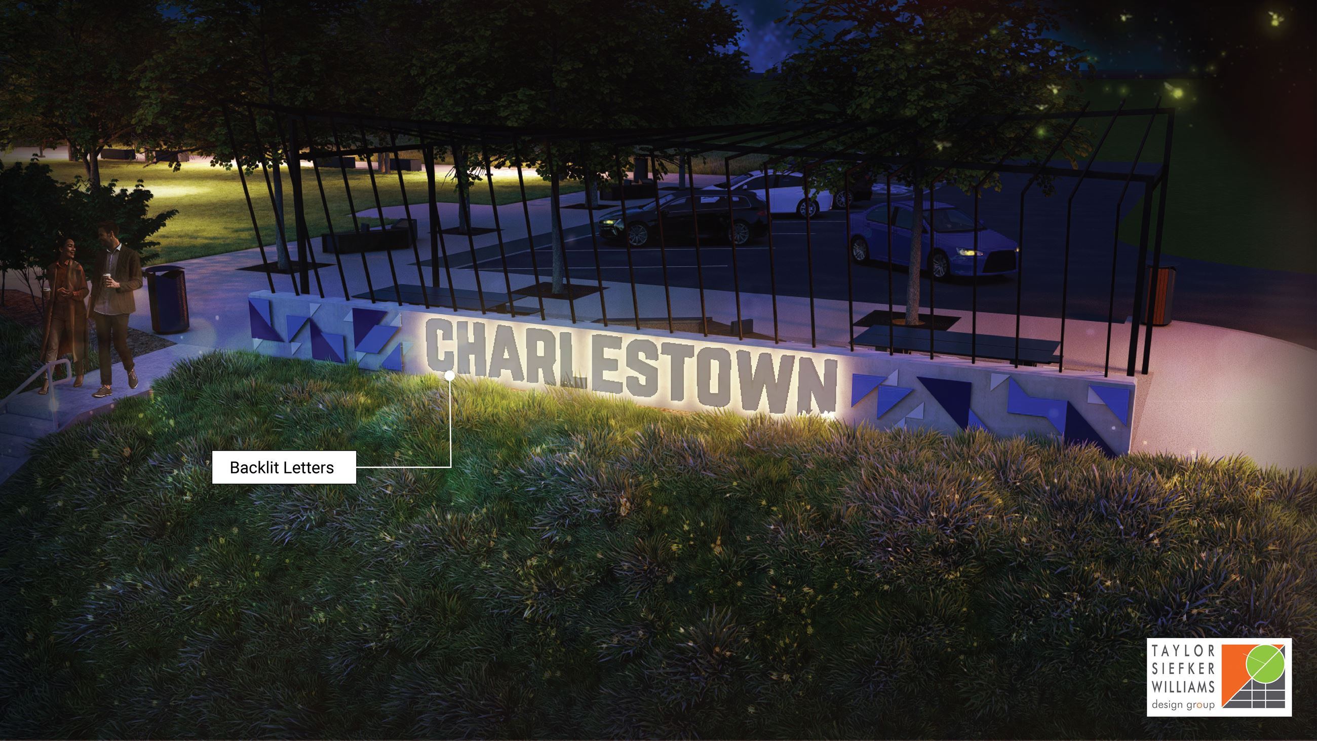 2025-09-10_Charlestown-Commons_-Renderings_Parklet-Sign-Wall-Night